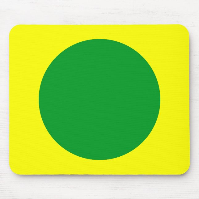 Circle - Grass Green and Yellow Mouse Mat (Front)