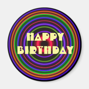 CIRCLE # - HAPPY BIRTHDAY Bullet Hole Magnet