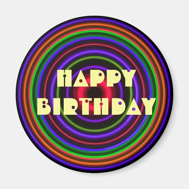 CIRCLE # - HAPPY BIRTHDAY Bullet Hole Magnet (Front)