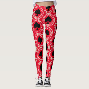 Circle Heart Black Spades Thunder_Cove Leggings