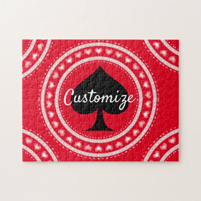 Circle Hearts Black Spade Thunder_Cove Jigsaw Puzzle (Horizontal)