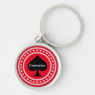 Circle Hearts Black Spade Thunder_Cove Key Ring