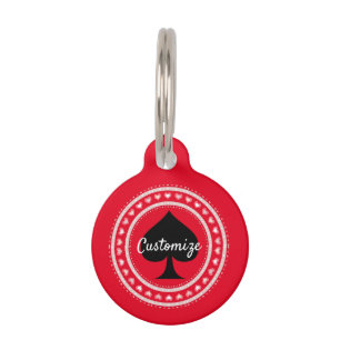 Circle Hearts Black Spade Thunder_Cove Pet Tag