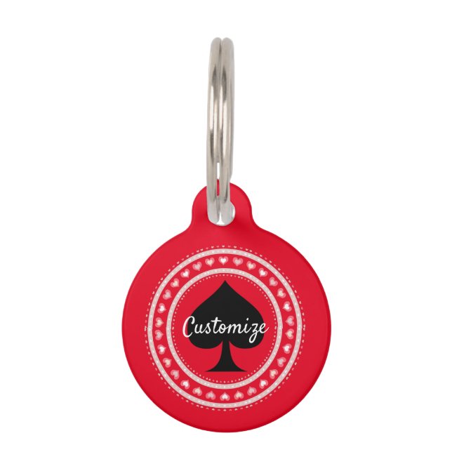 Circle Hearts Black Spade Thunder_Cove Pet Tag (Front)