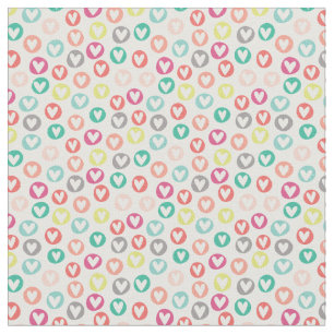 Circle Hearts Patterned Fabric