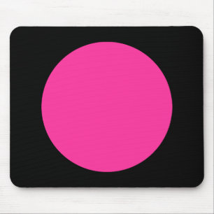 Circle - Hot Pink and Black Mouse Mat