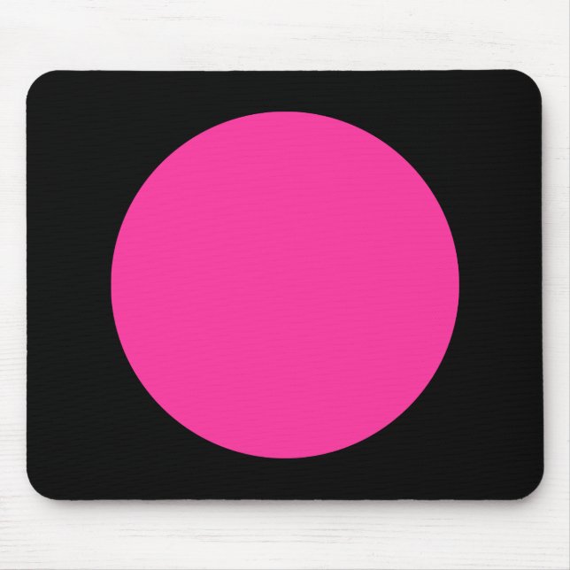 Circle - Hot Pink and Black Mouse Mat (Front)