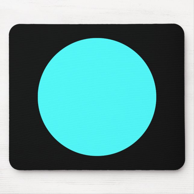 Circle - Ice Blue and Black Mouse Mat (Front)
