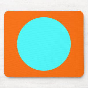 Circle - Ice Blue and Orange Mouse Mat