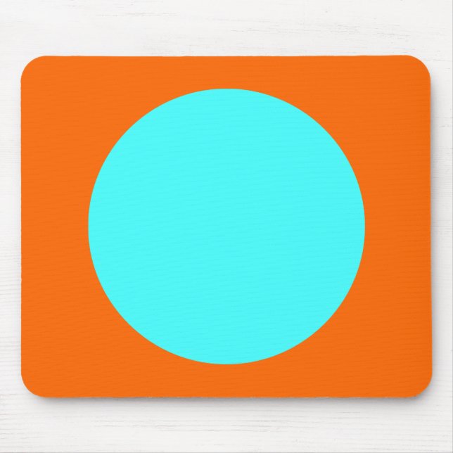 Circle - Ice Blue and Orange Mouse Mat (Front)