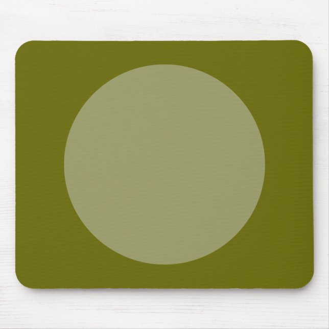 Circle - Khaki and Deep Olive Mouse Mat (Front)