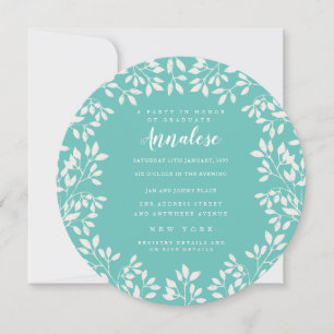 Circle Laurel Wreath Graduation Grad Party Invite