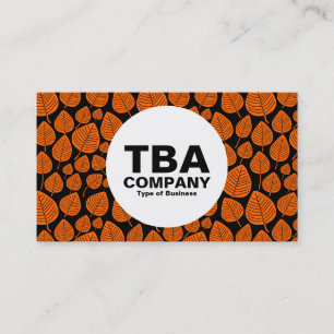 Circle - Leaves - Orange on Black Business Card