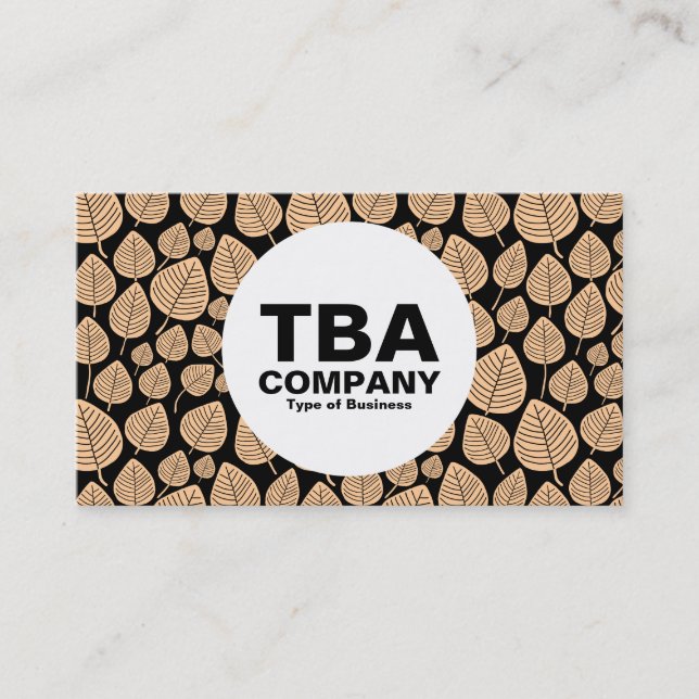 Circle - Leaves - Sand on Black Business Card (Front)