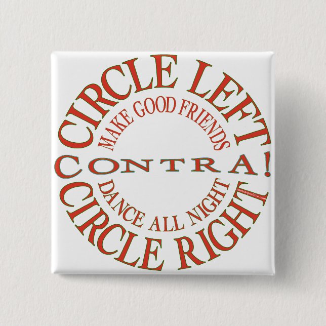 Circle Left, Circle Right 15 Cm Square Badge (Front)