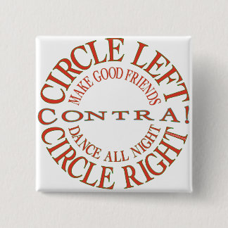 Circle Left, Circle Right 15 Cm Square Badge