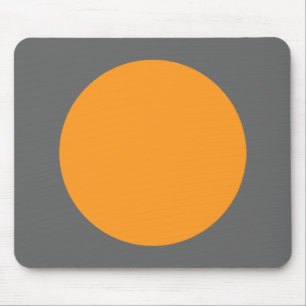 Circle - Light Orange with Grey Mouse Mat