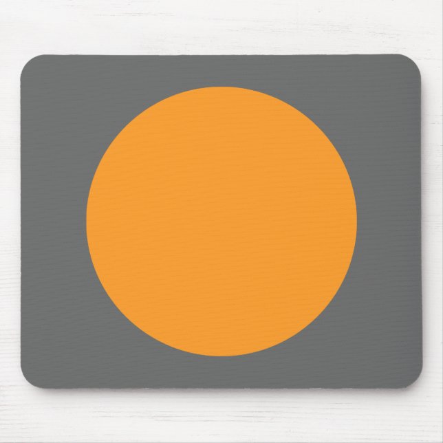 Circle - Light Orange with Grey Mouse Mat (Front)