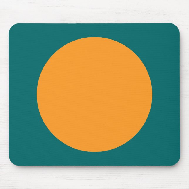 Circle - Light Orange with Moss Green Mouse Mat (Front)