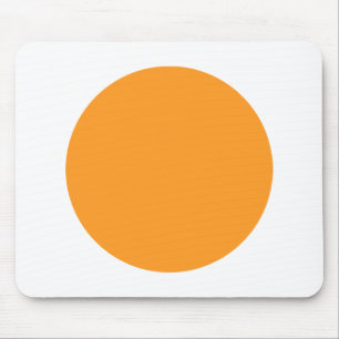 Circle - Light Orange with White Mouse Mat