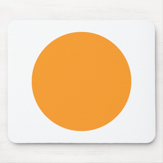 Circle - Light Orange with White Mouse Mat (Front)