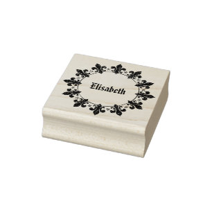 Circle Lilies & Stars + YOURS Rubber Stamp