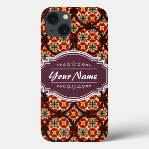 Circle Link Pattern with Personalised Name iPhone 13 Case