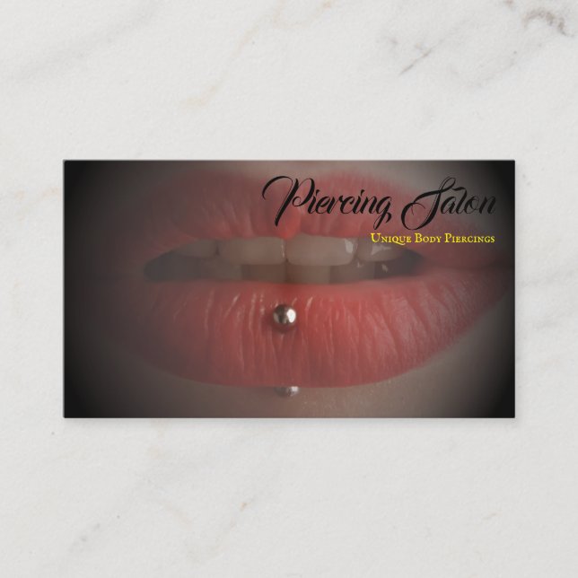 Circle Lips Piercing photo Business Card (Front)