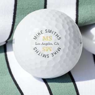 Circle logo golf-player monogram golf balls