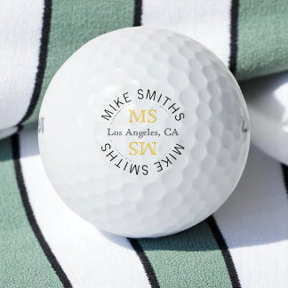 Circle logo golf-player monogram golf balls