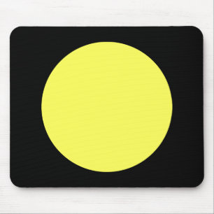 Circle - Lt Yellow and Black Mouse Mat