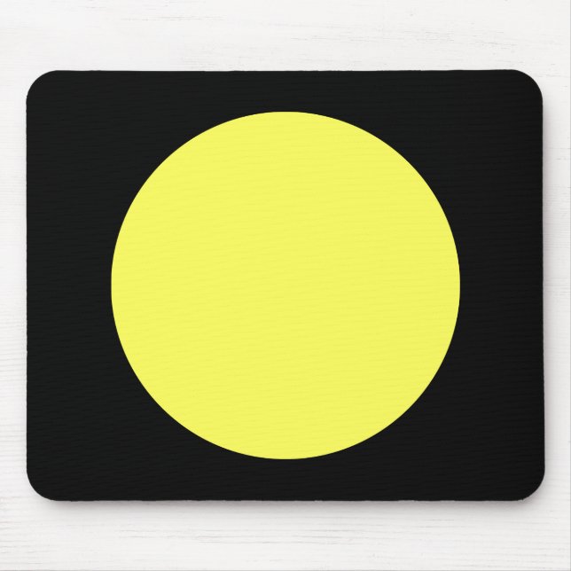 Circle - Lt Yellow and Black Mouse Mat (Front)