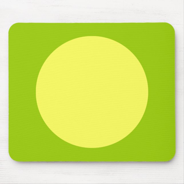Circle - Lt Yellow and Martian Green Mouse Mat (Front)