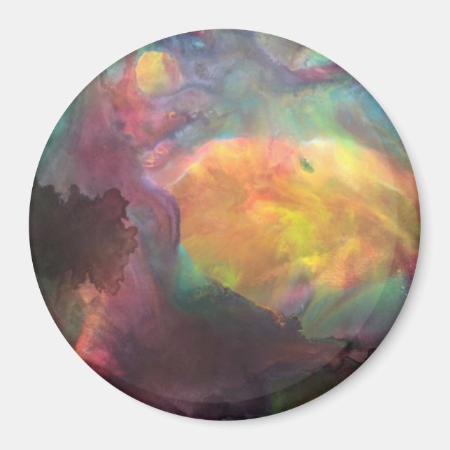 Circle Magnet with Johnson Abstract Artwork (Front)