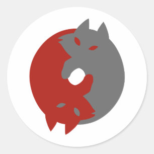 Circle mandala grey and red - Choose back colour Classic Round Sticker