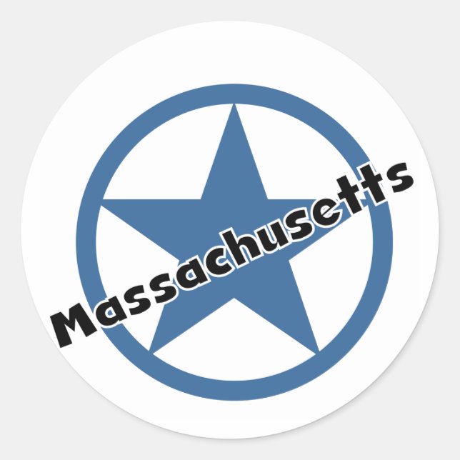 Circle Massachusetts Classic Round Sticker (Front)