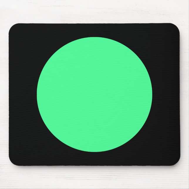Circle - Mint Green and Black Mouse Mat (Front)
