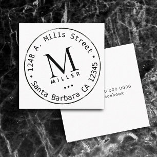 Circle Monogram Square Business Card