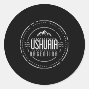 Circle Mountains Ushuaia Argentina Classic Round Sticker
