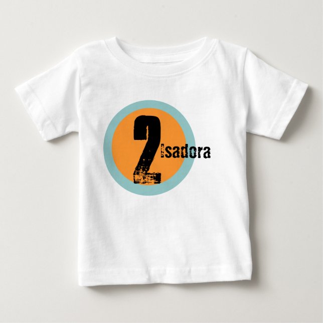Circle Name and Age 2nd Birthday Tshirt (Front)