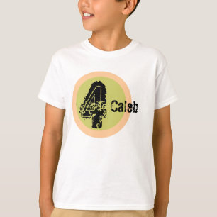 Circle Name and Age 4th Birthday Tshirt