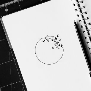Circle Nature, Journal Frame  Rubber Stamp
