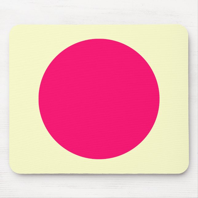 Circle - Neon Red and Pale Yellow Mouse Mat (Front)