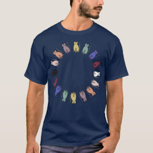 Circle of Balanced Rainbow Cats T-Shirt