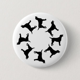 Circle of Black Labs 6 Cm Round Badge