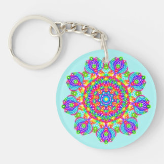 Circle of Blossoms Boho Mandala Keychain