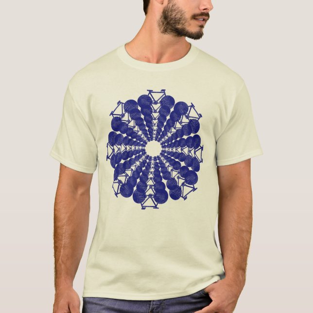 circle of blue bikes . biking inspired T-Shirt (Front)