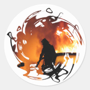 Circle Of Flames Classic Round Sticker