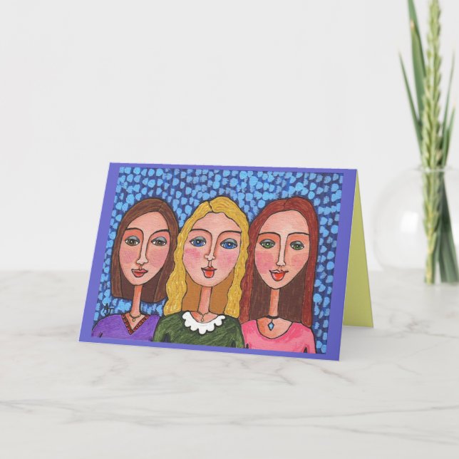 CIRCLE of FRIENDS - colour version greeting card (Front)