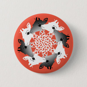circle of giraffes magnet 6 cm round badge